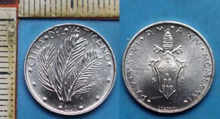 1976 - 1 lira - Pavel VI., Vatikán