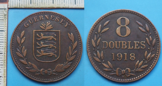 1918 H - 8 doubles - Guernesey