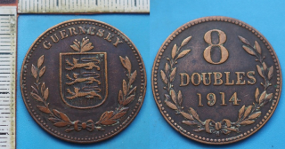 1914 H - 8 doubles - Guernesey